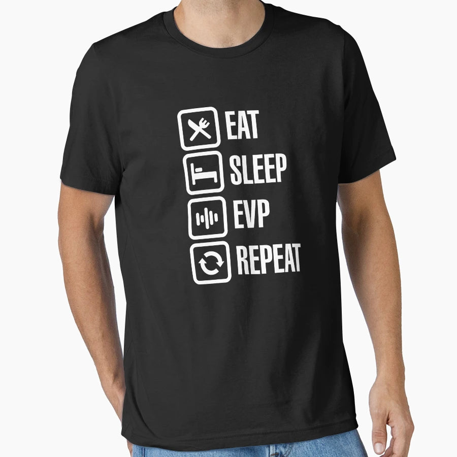 Eat Sleep Evp Repeat Electronic Voice T-Shirt - Trendy Graphic Men Women - T-Shirt, Sweatshirt, Hoodie