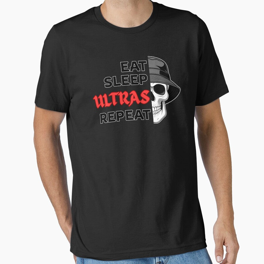 Eat, Sleep, ULTRAS, Repeat Football Fanatics by Domel - Adult & Kids T-Shirts, Sweatshirts & Hoodies apparel design preview 1