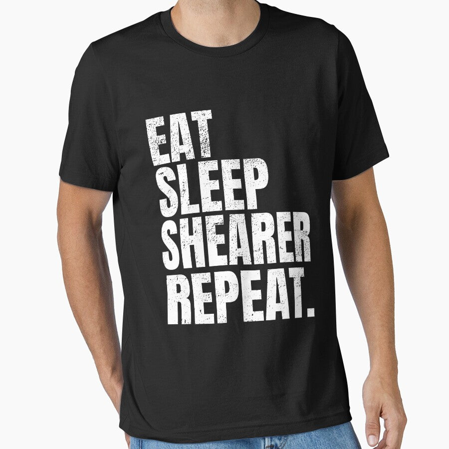Eat Sleep Shearer Repeat by FootballArcade - Adult & Kids T-Shirts, Sweatshirts & Hoodies apparel design preview 1