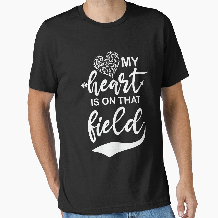 My heart is on that field soccer Mom Custom With - Adult & Kids T-Shirts, Sweatshirts & Hoodies apparel design preview 1