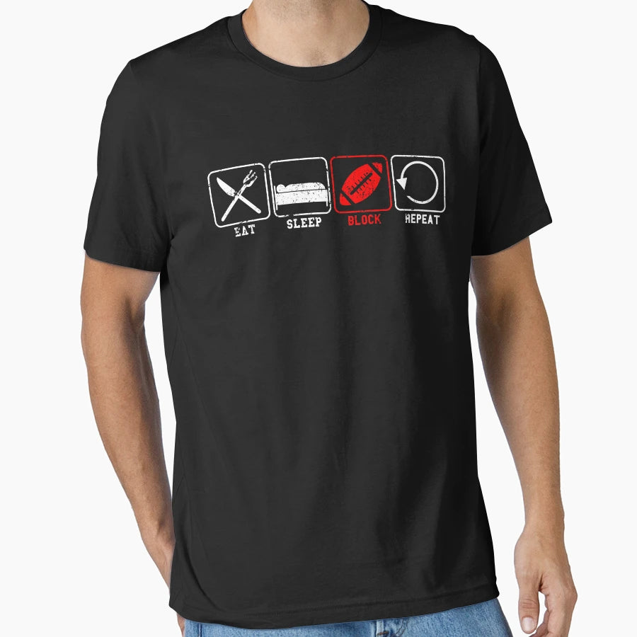 Eat Sleep Block Repeat T-Shirt - Graphic Print Unisex - T-Shirt, Sweatshirt, Hoodie
