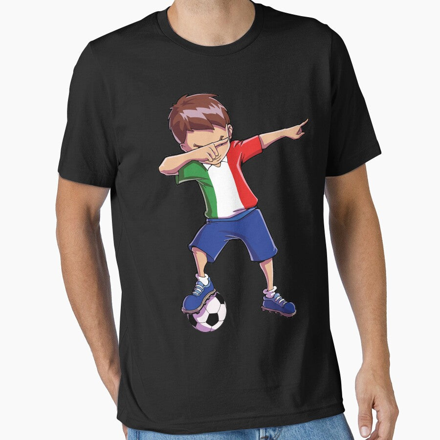 Dabbing Soccer for Boys Italy Italian Football Gifts - Adult & Kids T-Shirts, Sweatshirts & Hoodies apparel design preview 1