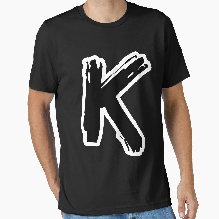 K Brush Capital Letter Initial Modern T-Shirt - Trendy Graphic Men Women - T-Shirt, Sweatshirt, Hoodie