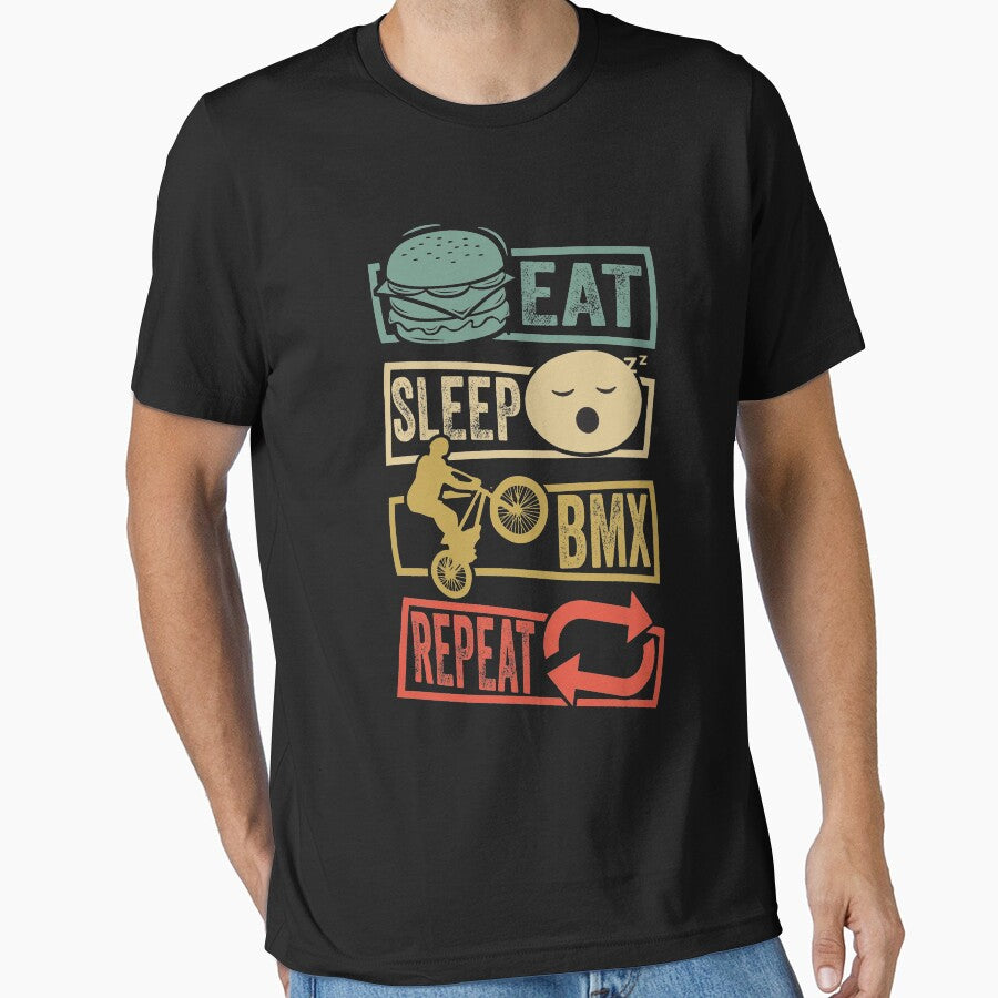 Eat Sleep Soccer Repeat retro Bike life by Majesticoo - Adult & Kids T-Shirts, Sweatshirts & Hoodies apparel design preview 1