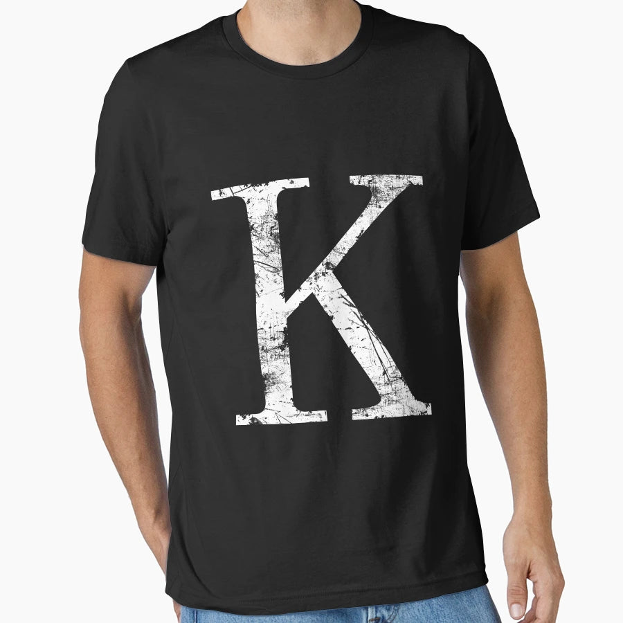 Kappa Greek Letter Symbol Grunge T-Shirt - Casual Everyday Wear for Adults - T-Shirt, Sweatshirt, Hoodie