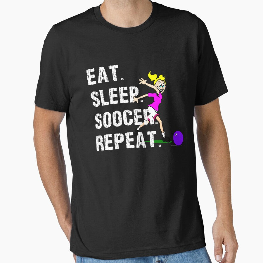 Eat Sleep Soccer Repeat Girl by cimibaka25 - Adult & Kids T-Shirts, Sweatshirts & Hoodies apparel design preview 1
