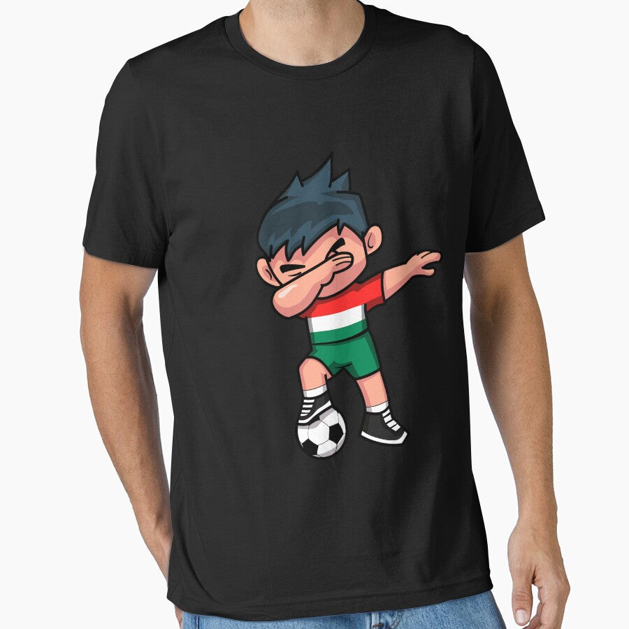 Soccer Boy Dabbing Hungary by melsens - Adult & Kids T-Shirts, Sweatshirts & Hoodies apparel design preview 1