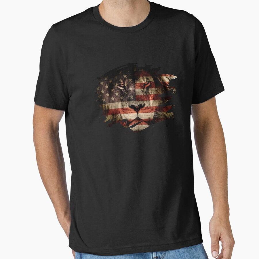 USA Flag African Lion Picture American Pride by - Adult & Kids T-Shirts, Sweatshirts & Hoodies apparel design preview 1