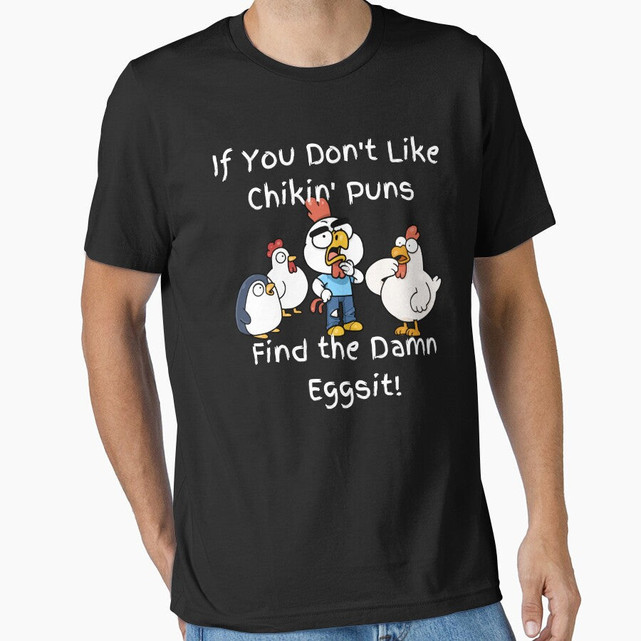 Find The Eggsit Funny Chicken by Rich Summers Art - Adult & Kids T-Shirts, Sweatshirts & Hoodies apparel design preview 1
