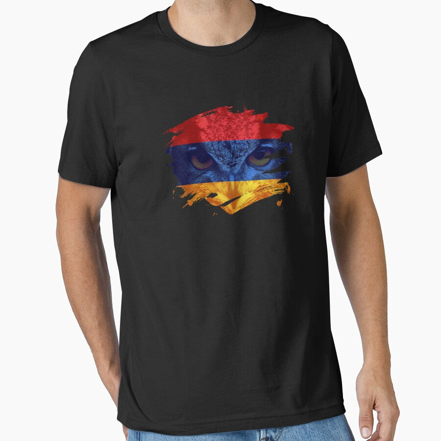 Armenia Flag and Menacing Owl by ockshirts - Adult & Kids T-Shirts, Sweatshirts & Hoodies apparel design preview 1