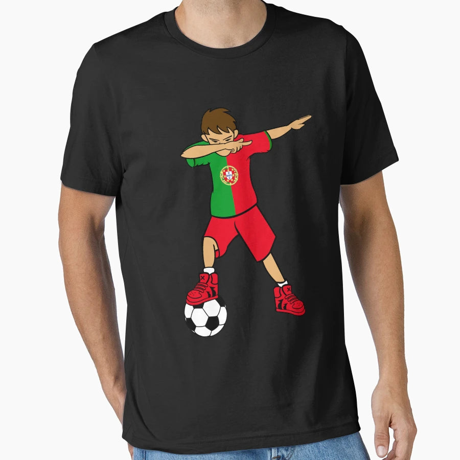 Dabbing Soccer Artwork Portugal Portuguese T-Shirt - Unique Graphic Unisex - T-Shirt, Sweatshirt, Hoodie