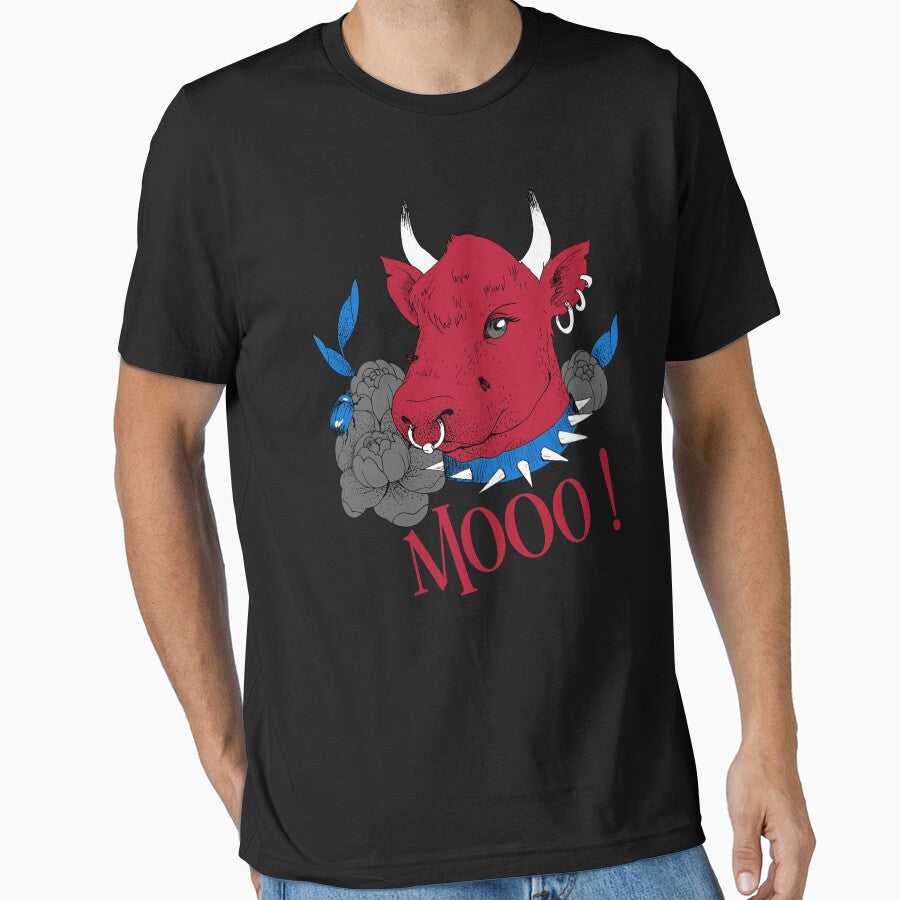 Cute Cow Says Mooo by Light79 - Adult & Kids T-Shirts, Sweatshirts & Hoodies apparel design preview 1