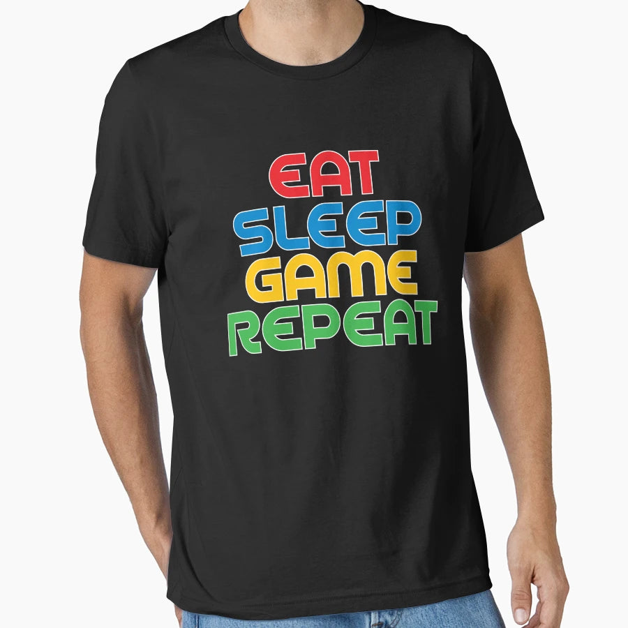 Eat Sleep Game Repeat T-Shirt - Unique Graphic Unisex - T-Shirt, Sweatshirt, Hoodie