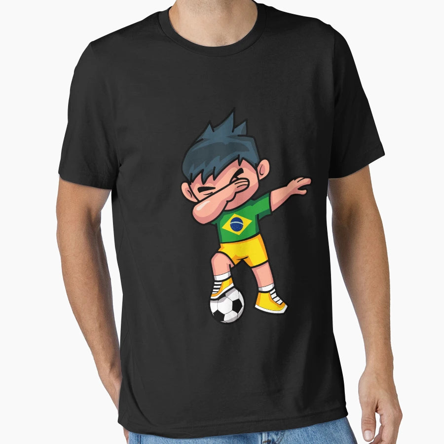 Soccer Dabbing Brazil T-Shirt - Custom Art Print Unisex - T-Shirt, Sweatshirt, Hoodie