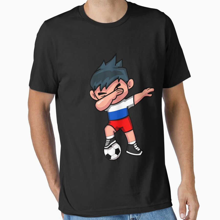 Soccer Boy Dabbing Russia by melsens - Adult & Kids T-Shirts, Sweatshirts & Hoodies apparel design preview 1