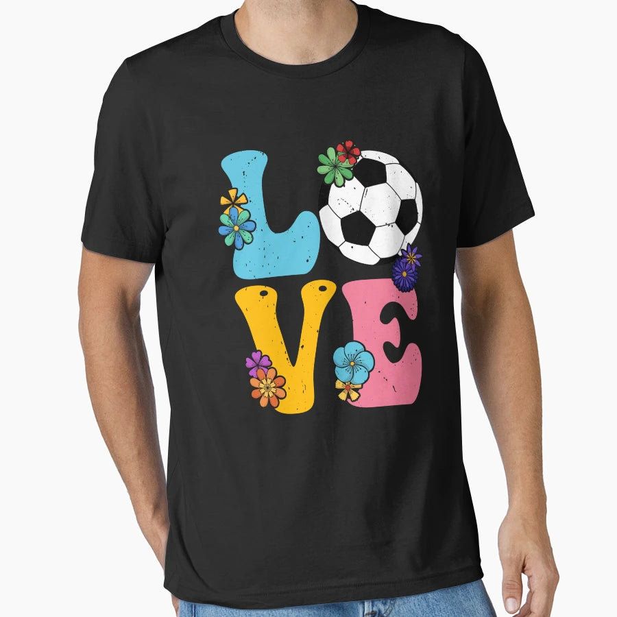 Groovy Soccer Love Soccer Lover T-Shirt - Aesthetic Graphic for Adults - T-Shirt, Sweatshirt, Hoodie
