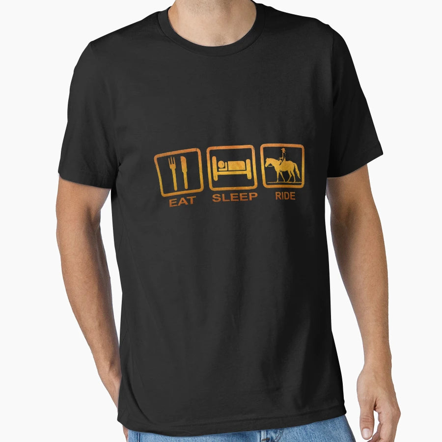 Eat Sleep Ride Barrel T-Shirt - Fun Novelty Design Unisex - T-Shirt, Sweatshirt, Hoodie