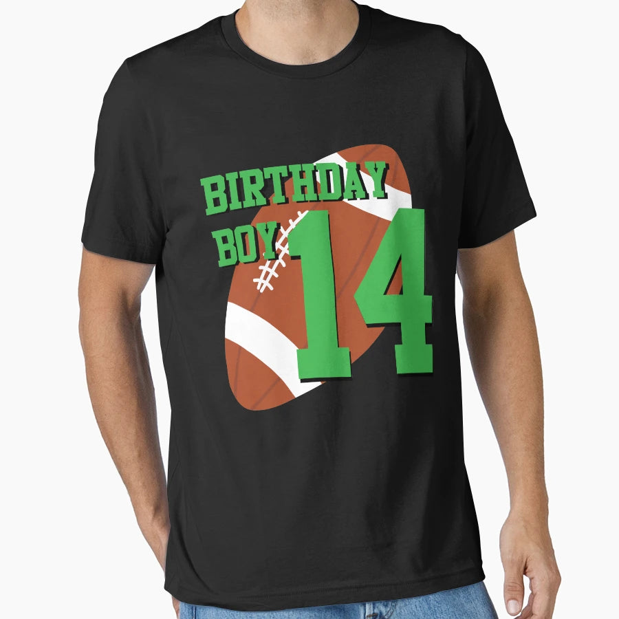 14Th Birthday Football Art 14 Year Old T-Shirt - Graphic Print for Adults - T-Shirt, Sweatshirt, Hoodie