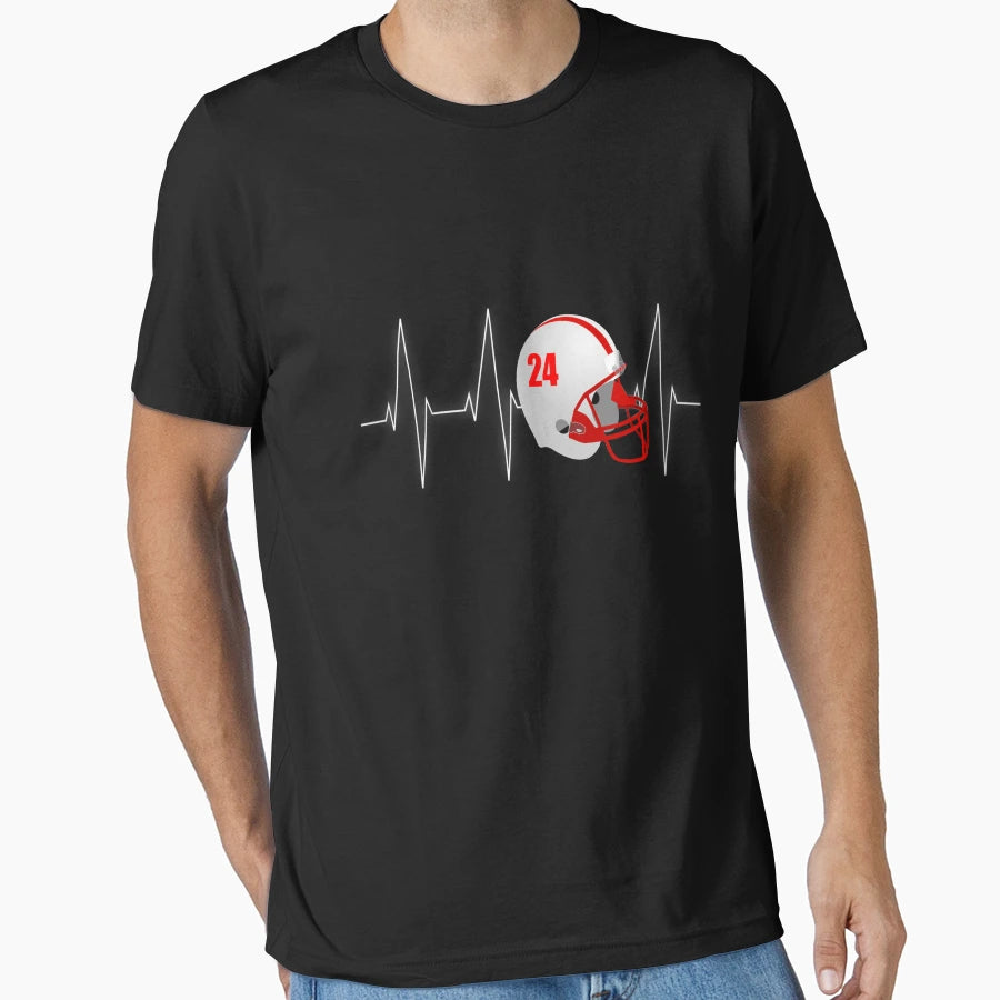 American Football Heartbeat T-Shirt - Trendy Graphic Unisex - T-Shirt, Sweatshirt, Hoodie