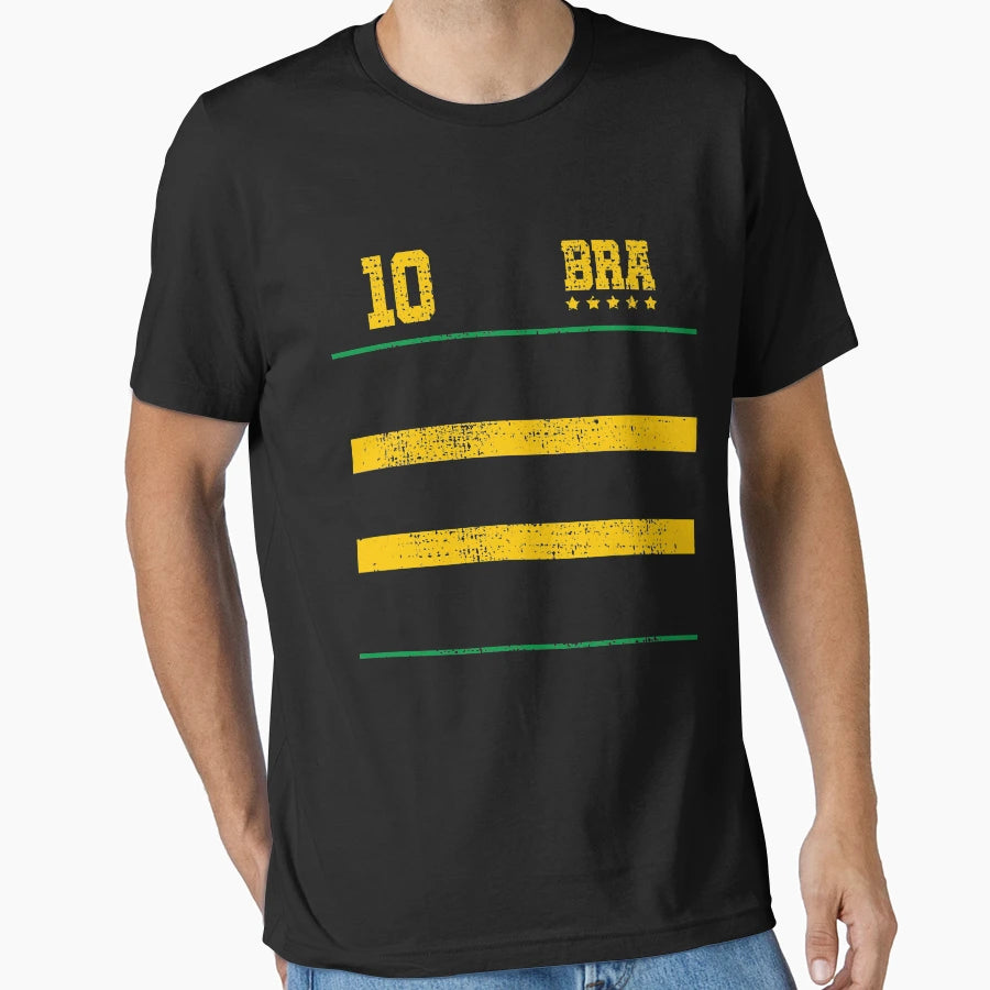 Soccer Brazil Jersey T-Shirt - Custom Art Print Men Women - T-Shirt, Sweatshirt, Hoodie