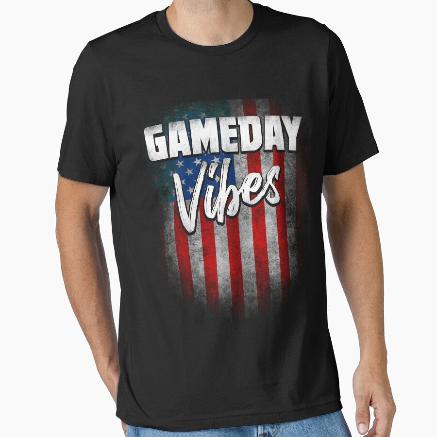 Gameday Vibes USA Flag Gift for Any Sport Fan or - Adult & Kids T-Shirts, Sweatshirts & Hoodies apparel design preview 1