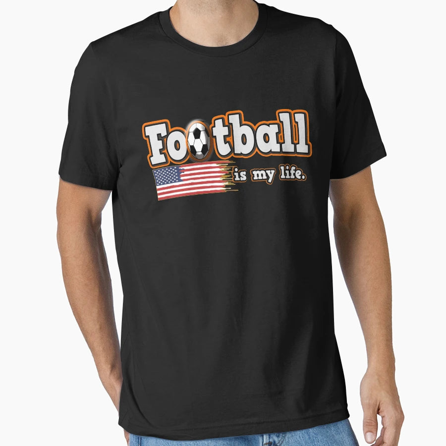 Football Is My Life Sports T-Shirt - Custom Art Print for Adults - T-Shirt, Sweatshirt, Hoodie