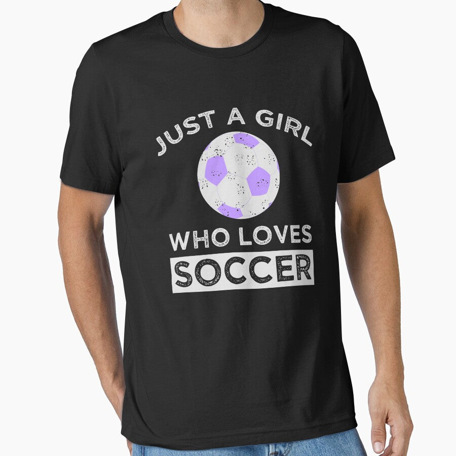 Just A Girl Who Loves Soccer Cute Player Gifts by - Adult & Kids T-Shirts, Sweatshirts & Hoodies apparel design preview 1