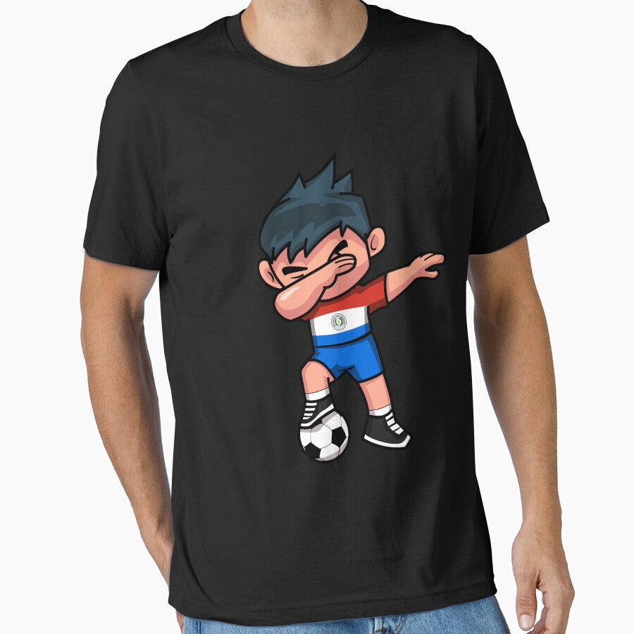 Soccer Boy Dabbing Paraguay by melsens - Adult & Kids T-Shirts, Sweatshirts & Hoodies apparel design preview 1