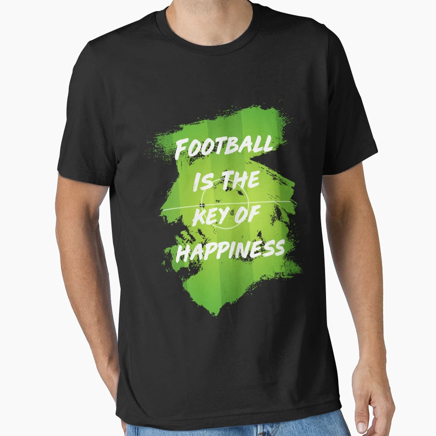 Football Is Key Happiness T-Shirt - Trendy Graphic for Adults - T-Shirt, Sweatshirt, Hoodie