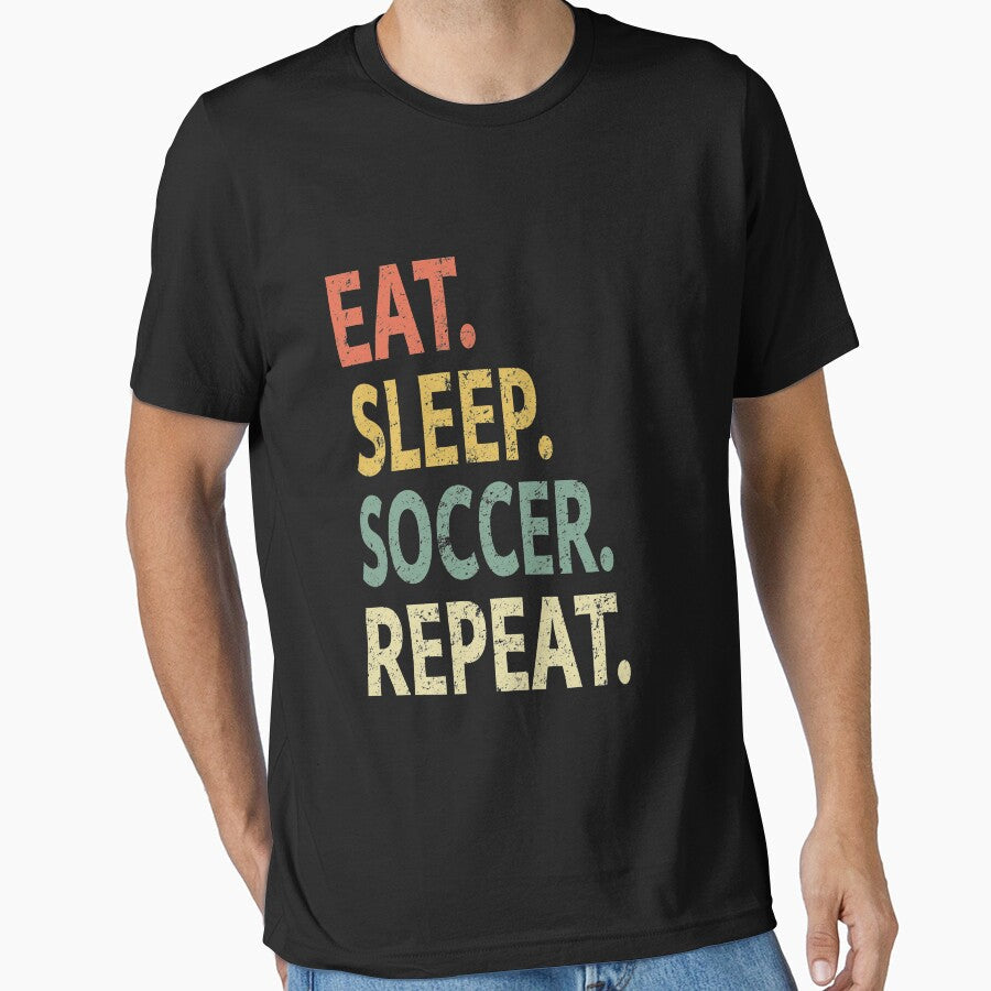 Eat Sleep Soccer Repeat by sillerioustees - Adult & Kids T-Shirts, Sweatshirts & Hoodies apparel design preview 1