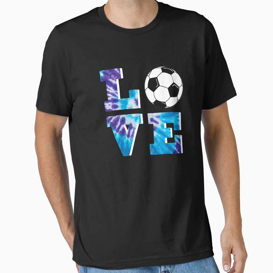 Blue Purple Soccer Love Tie Dye T-Shirt - Novelty Apparel Unisex - T-Shirt, Sweatshirt, Hoodie