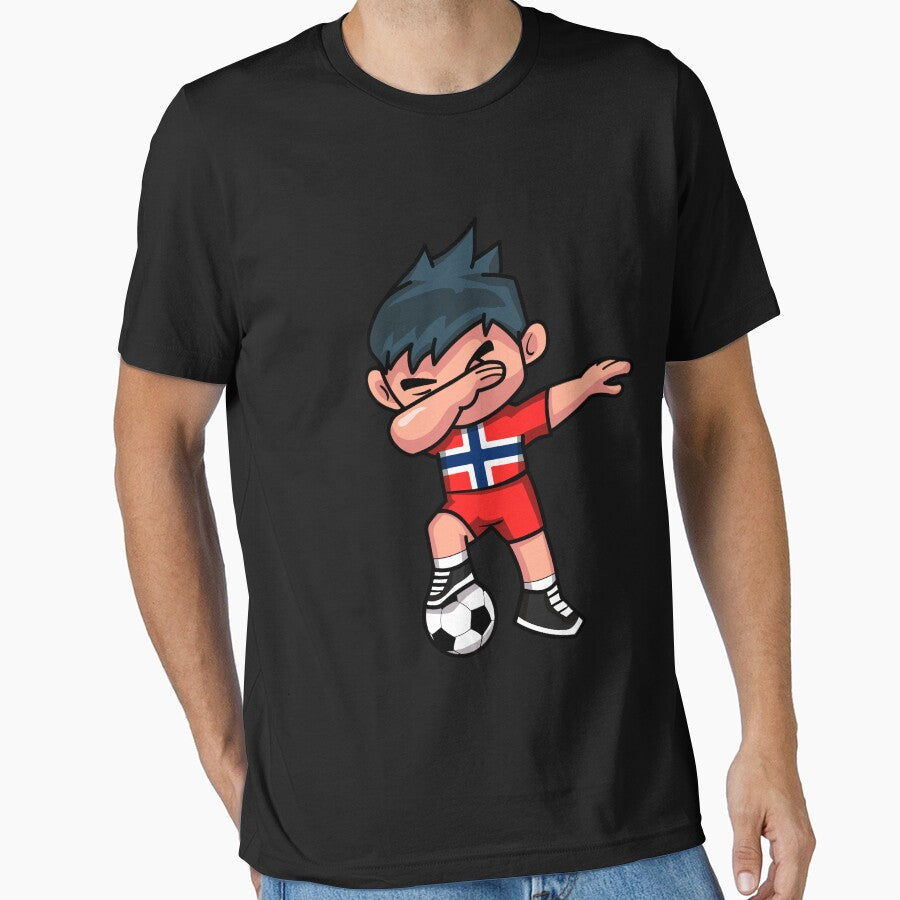 Soccer Boy Dabbing Norway by melsens - Adult & Kids T-Shirts, Sweatshirts & Hoodies apparel design preview 1