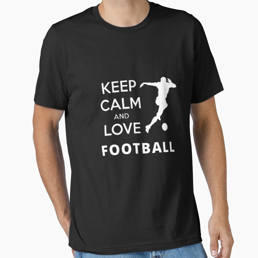 Keep calm and love football for lovers gifts by - Adult & Kids T-Shirts, Sweatshirts & Hoodies apparel design preview 1
