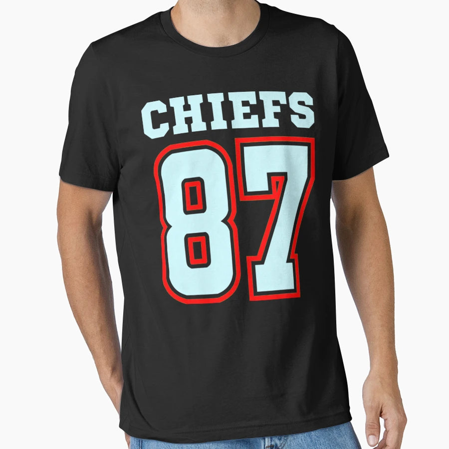 Chiefs Kelce 87 T-Shirt - Custom Art Print Unisex - T-Shirt, Sweatshirt, Hoodie