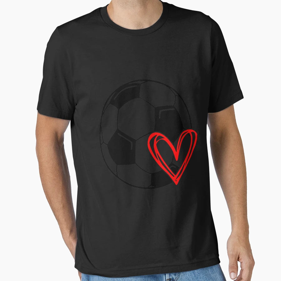 Love Soccer Heart T-Shirt - Novelty Apparel Unisex - T-Shirt, Sweatshirt, Hoodie