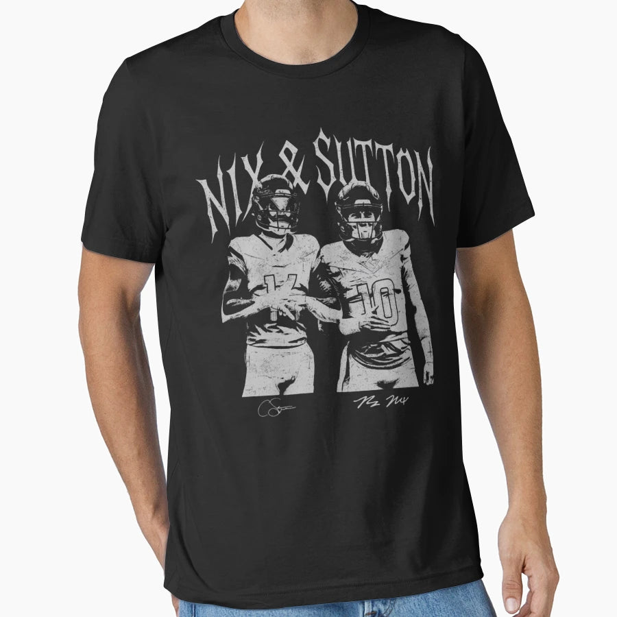 Bo Nix Courtland Sutton Football Denver T-Shirt - Graphic Print Men Women - T-Shirt, Sweatshirt, Hoodie