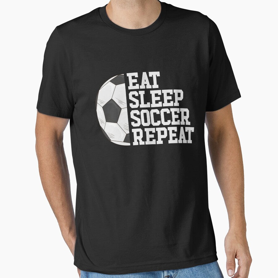 Eat Sleep Soccer Repeat Player Girls Boys Gear by - Adult & Kids T-Shirts, Sweatshirts & Hoodies apparel design preview 1