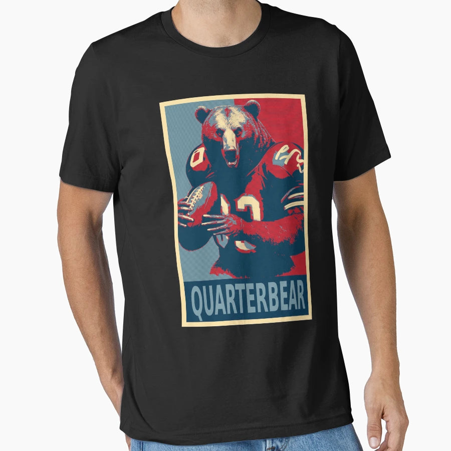Quarterbear Bear Quarterback T-Shirt - Custom Art Print for Adults - T-Shirt, Sweatshirt, Hoodie