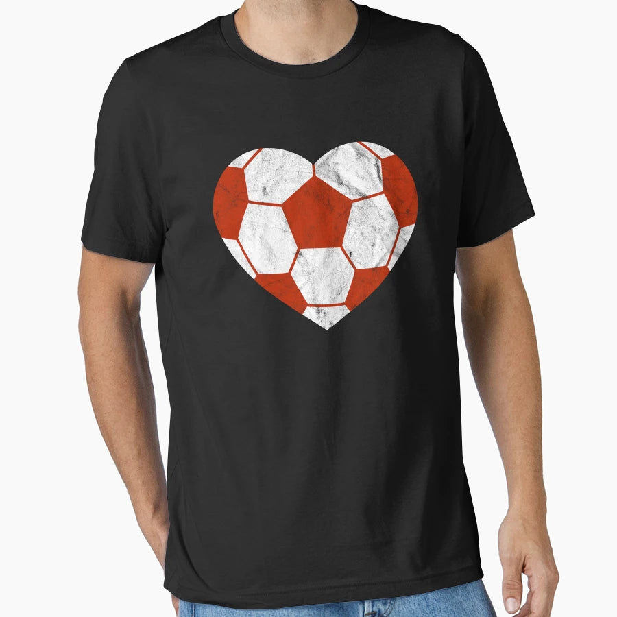 Football Heart Gift Soccer Player T-Shirt - Aesthetic Graphic Unisex - T-Shirt, Sweatshirt, Hoodie
