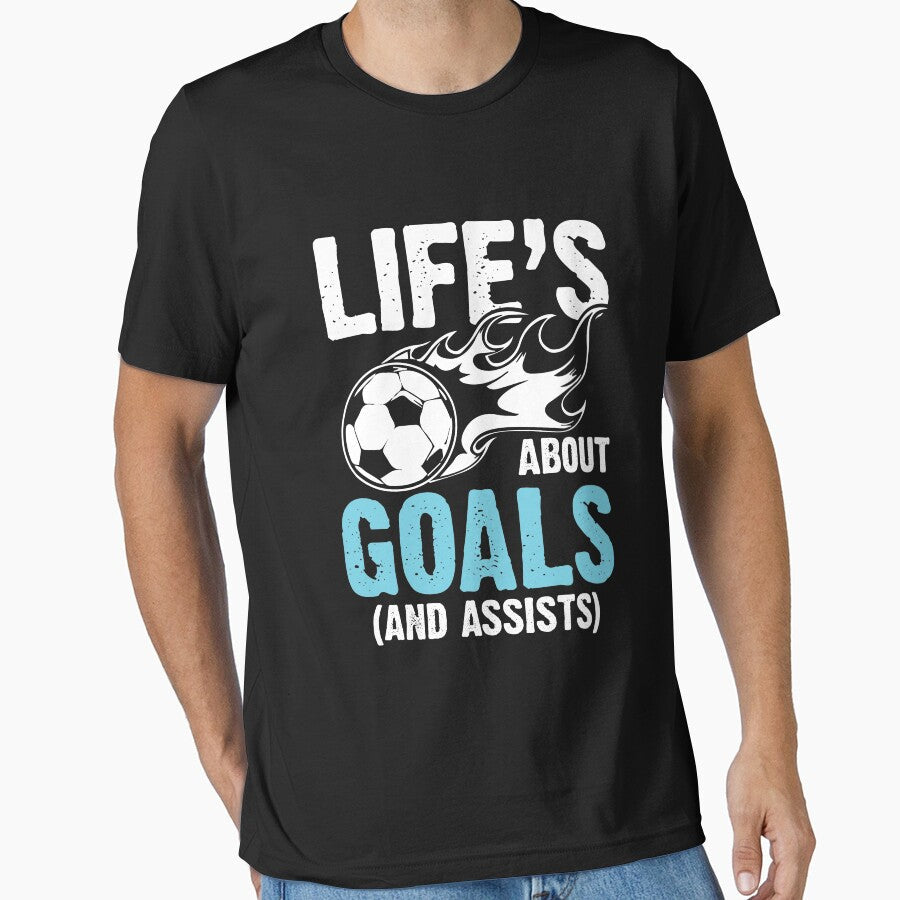 Life Is About Goals And Assists by SuperStuffStore - Adult & Kids T-Shirts, Sweatshirts & Hoodies apparel design preview 1