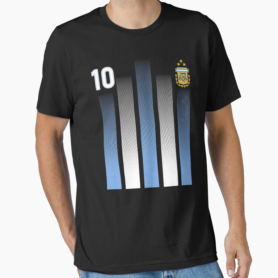 Plaid Blue White Argentina Football 3-Star Champion - Adult & Kids T-Shirts, Sweatshirts & Hoodies apparel design preview 1