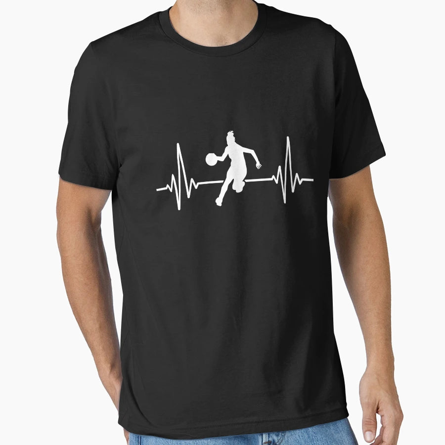 Basketball Heartbeat T-Shirt - Novelty Apparel for Adults - T-Shirt, Sweatshirt, Hoodie