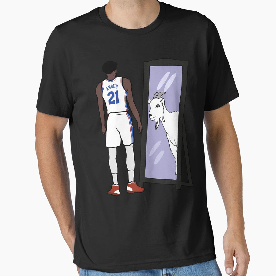 Joel Embiid Mirror Goat T-Shirt - Casual Everyday Wear Men Women - T-Shirt, Sweatshirt, Hoodie