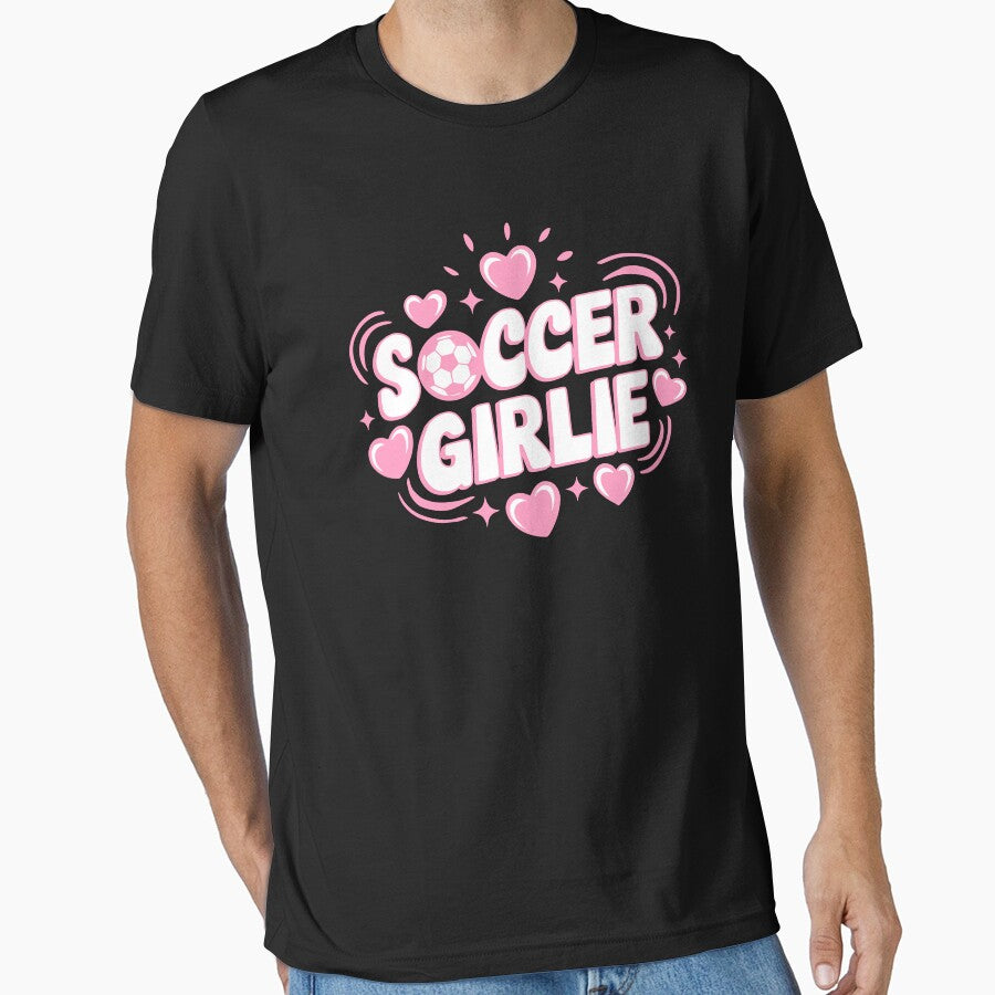 Soccer Girlie! Pink Girly by PMCreative - Adult & Kids T-Shirts, Sweatshirts & Hoodies apparel design preview 1