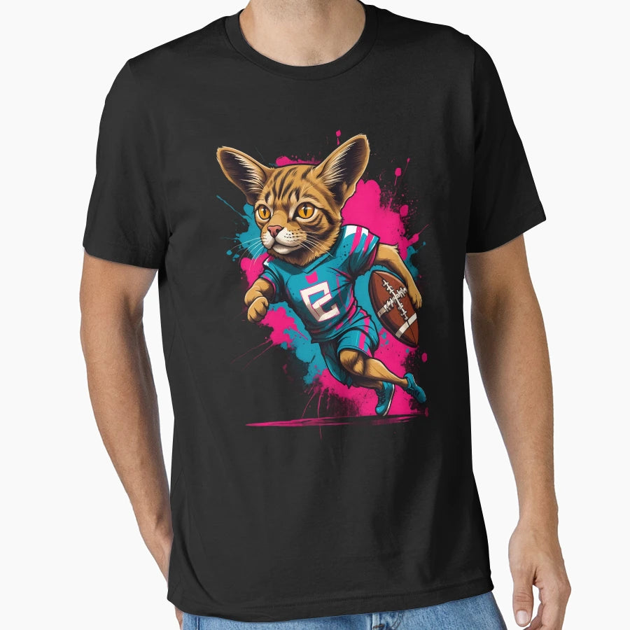 American Shorthair Cat Playing T-Shirt - Custom Art Print for Adults - T-Shirt, Sweatshirt, Hoodie