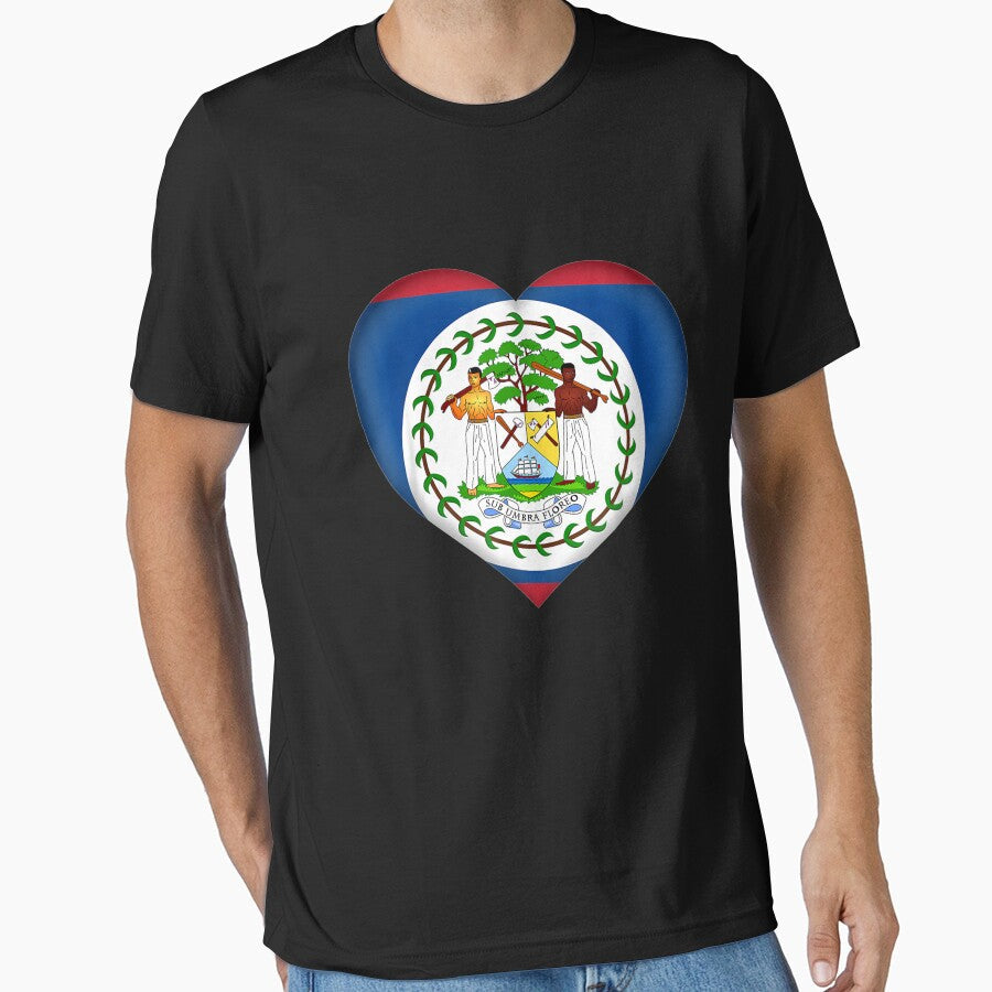 I Love Belize Belizean Flag Heart by TaunoMeri - Adult & Kids T-Shirts, Sweatshirts & Hoodies apparel design preview 1