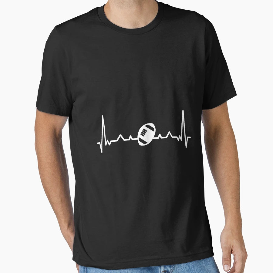 Rugby Heartbeat Rugby Gift Rugby T-Shirt - Casual Everyday Wear for Adults - T-Shirt, Sweatshirt, Hoodie