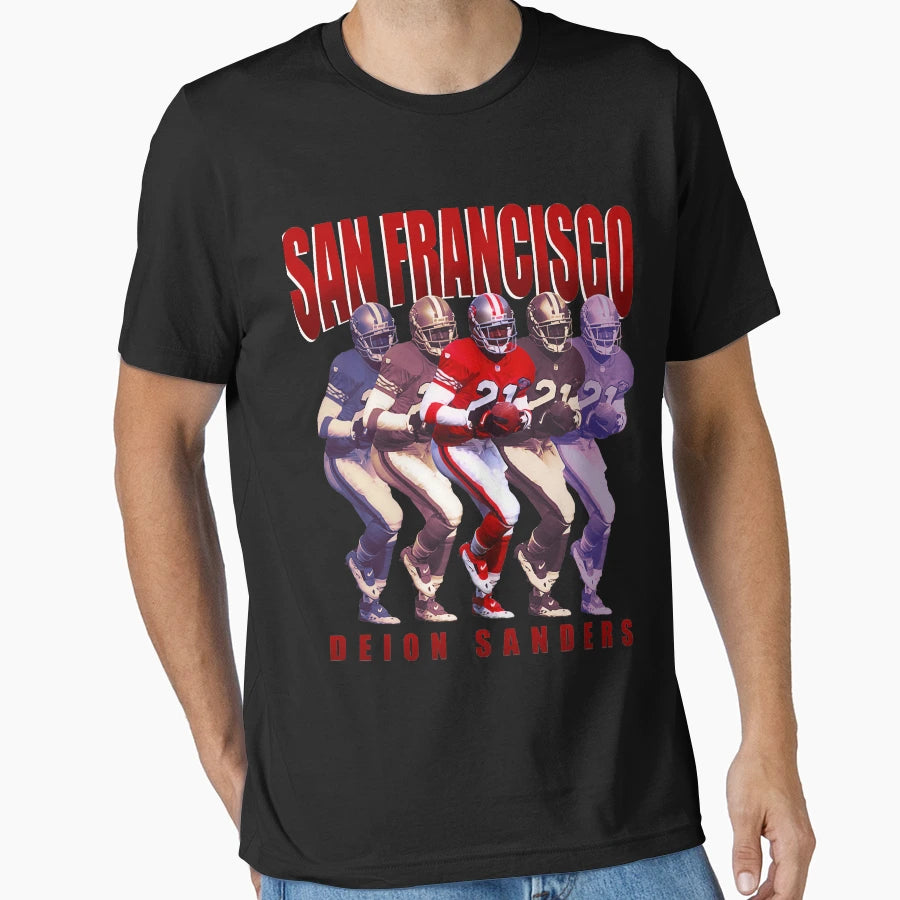 Deion Sanders Sanfrancisco 49Ers T-Shirt - Aesthetic Graphic for Adults - T-Shirt, Sweatshirt, Hoodie