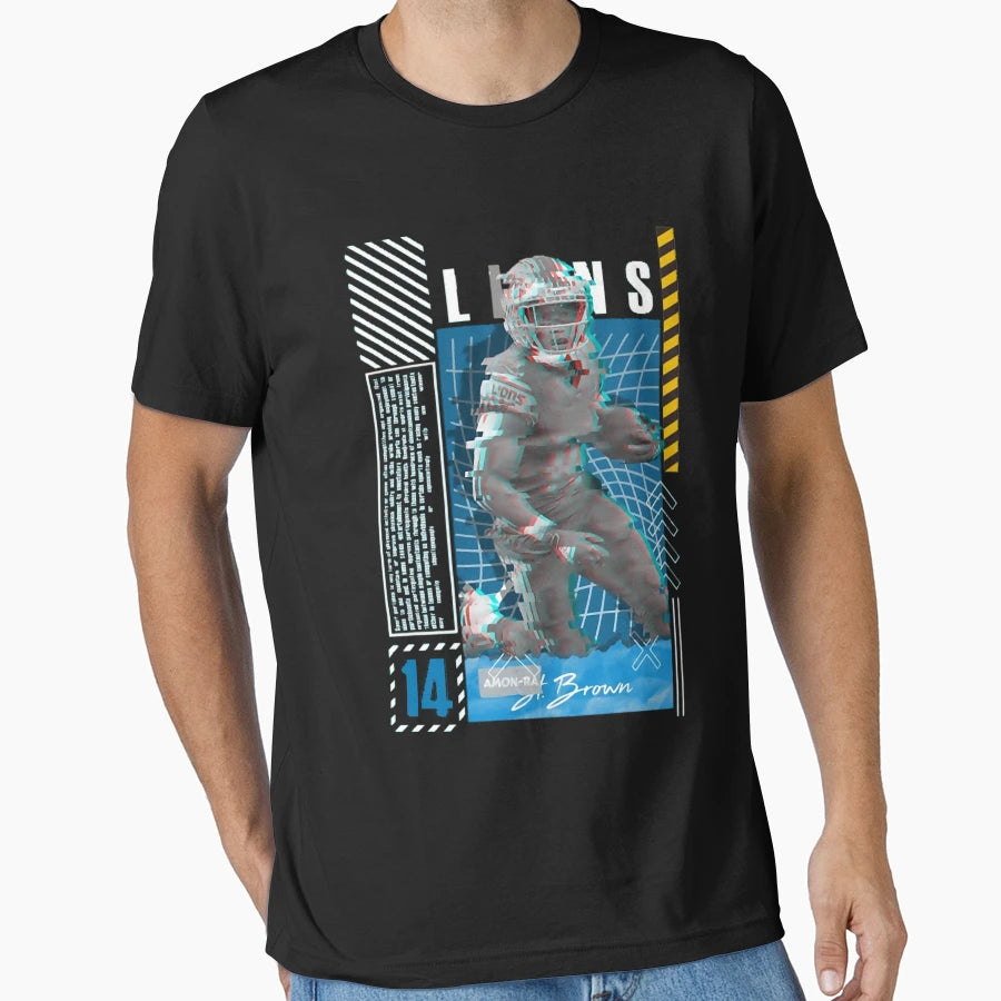 Amon Sport Ra St Brown Football T-Shirt - Custom Art Print for Adults - T-Shirt, Sweatshirt, Hoodie