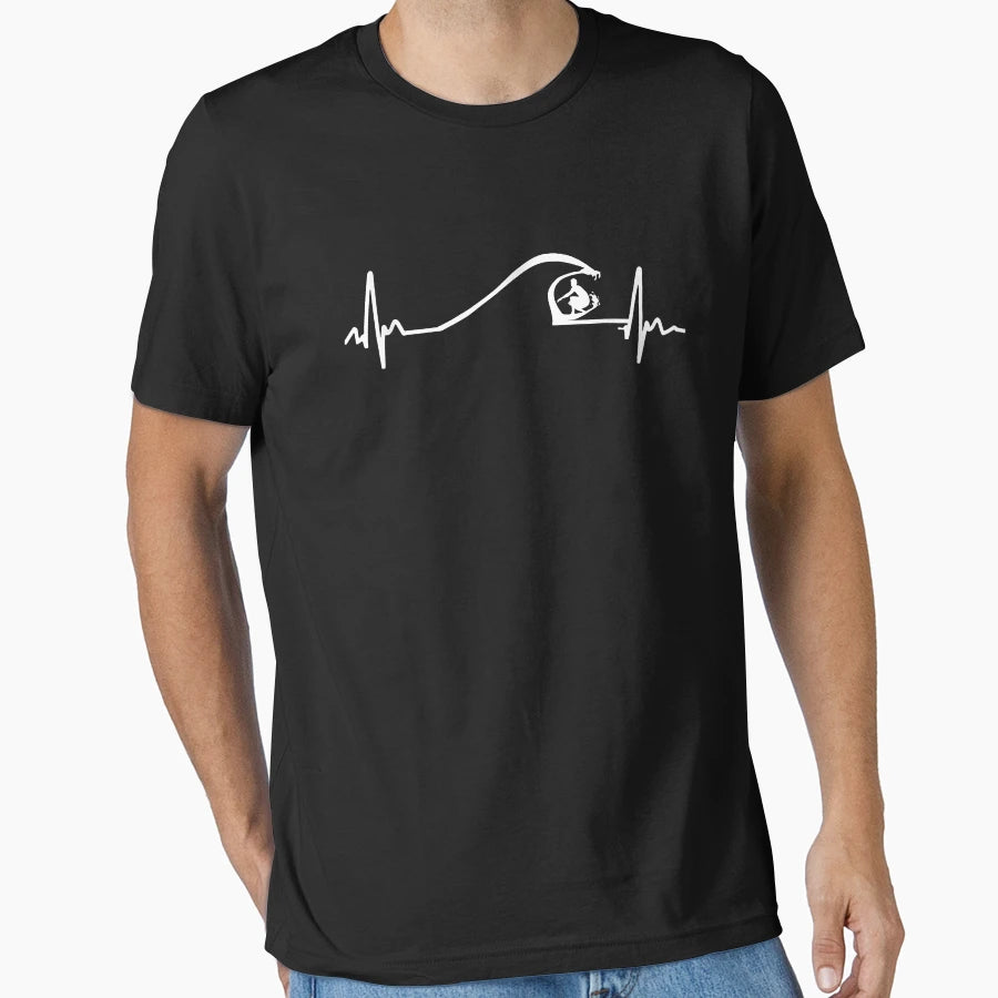 Surfer Surfing Wave Heartbeat Gifts T-Shirt - Streetwear Style for Adults - T-Shirt, Sweatshirt, Hoodie
